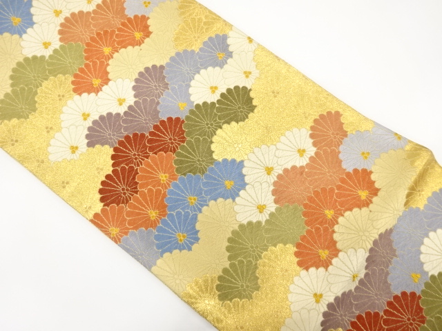 菊尽くし模様織り出し　袋帯